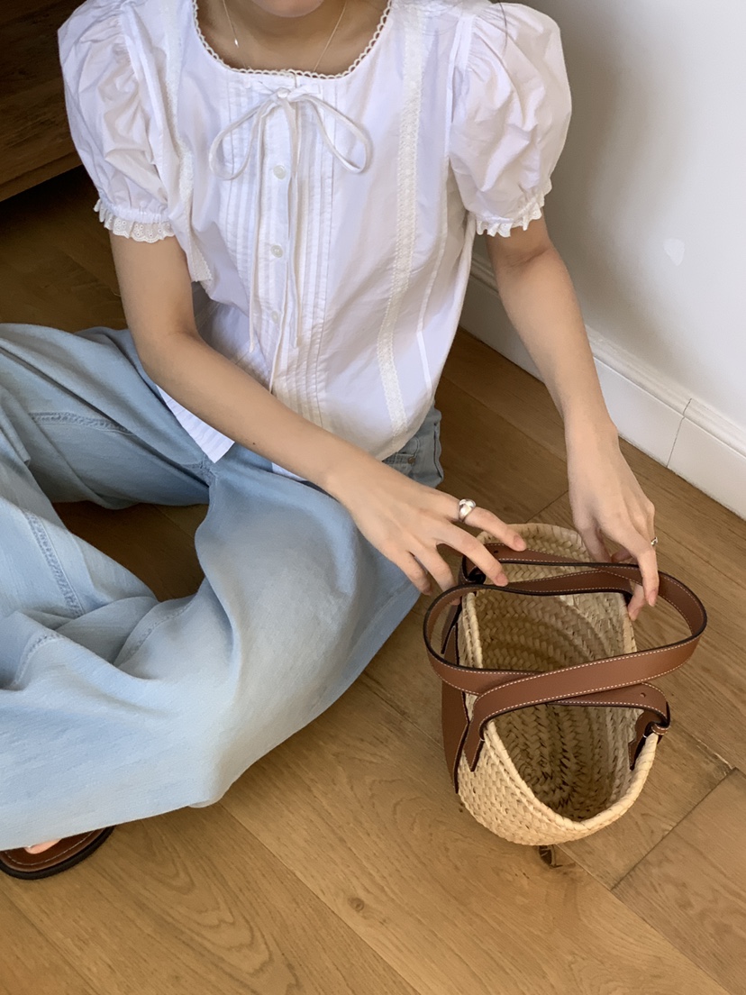 FRILL-T東大門實拍女裝新品熱賣真品休閑25春夏襯衫蕾絲衫FRILL-T襯衫/蕾絲衫