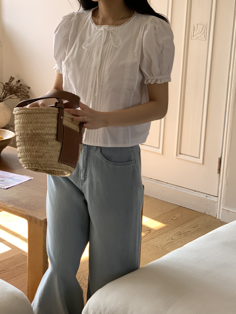 FRILL-T東大門實拍女裝新品熱賣真品休閑25春夏襯衫蕾絲衫FRILL-T襯衫/蕾絲衫
