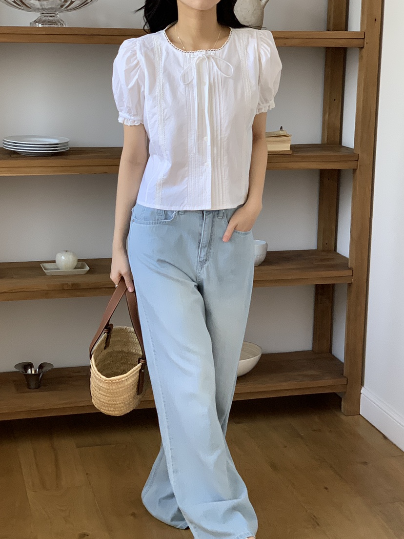 FRILL-T東大門實拍女裝新品熱賣真品休閑25春夏襯衫蕾絲衫FRILL-T襯衫/蕾絲衫