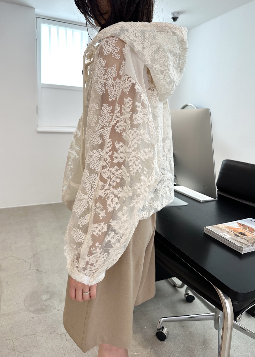 CLASSY-O東大門直郵女裝新品人氣25春夏職業夾克兜帽透明蕾絲CLASSY-O夾克
