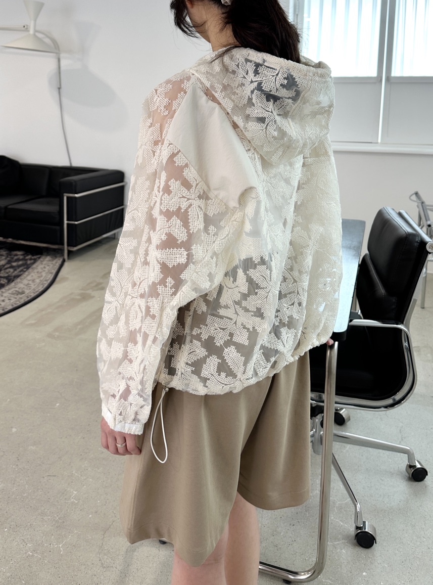CLASSY-O東大門直郵女裝新品人氣25春夏職業夾克兜帽透明蕾絲CLASSY-O夾克