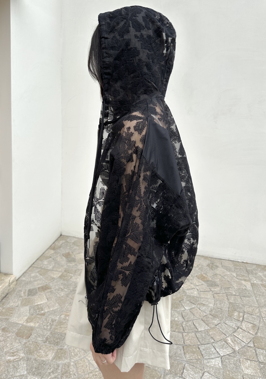 CLASSY-O東大門直郵女裝新品人氣25春夏職業夾克兜帽透明蕾絲CLASSY-O夾克