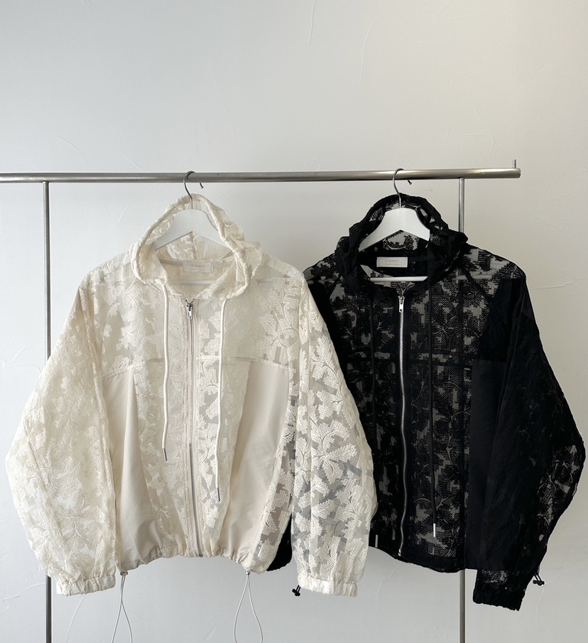CLASSY-O東大門直郵女裝新品人氣25春夏職業夾克兜帽透明蕾絲CLASSY-O夾克