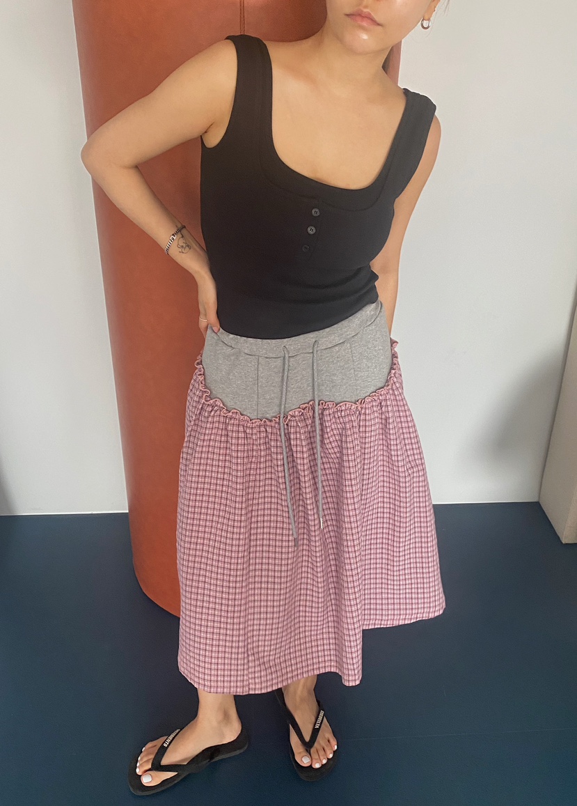 BYRING韓國代購女士新款熱賣25春夏時尚推薦人氣半身裙中短裙BYRING半身裙/中短裙