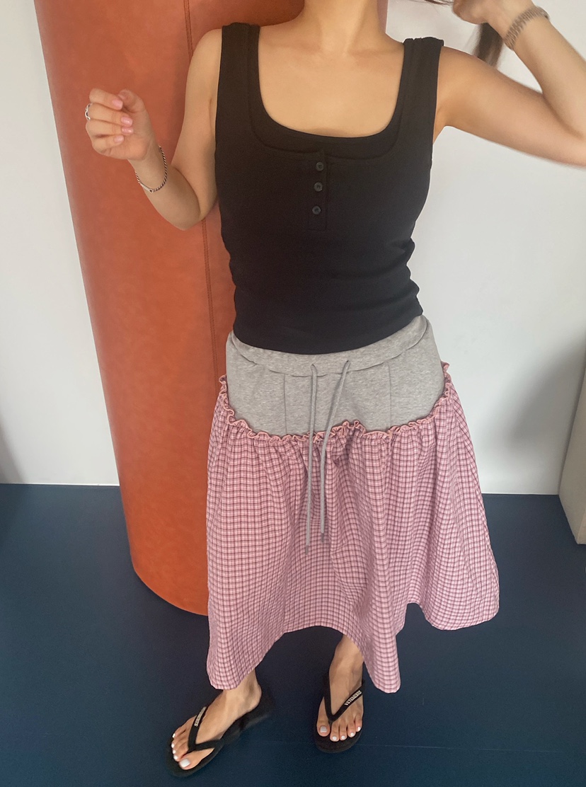 BYRING韓國代購女士新款熱賣25春夏時尚推薦人氣半身裙中短裙BYRING半身裙/中短裙