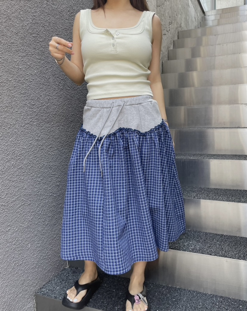 BYRING韓國代購女士新款熱賣25春夏時尚推薦人氣半身裙中短裙BYRING半身裙/中短裙圖色2