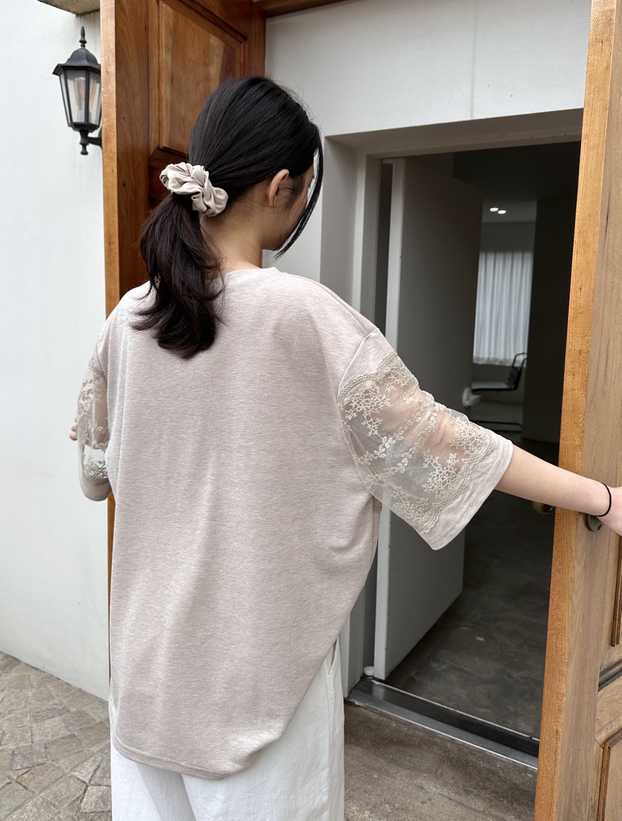 CLASSY-O韓國直郵女士新品休閑時尚推薦25春夏職業T恤蕾絲CLASSY-OT恤