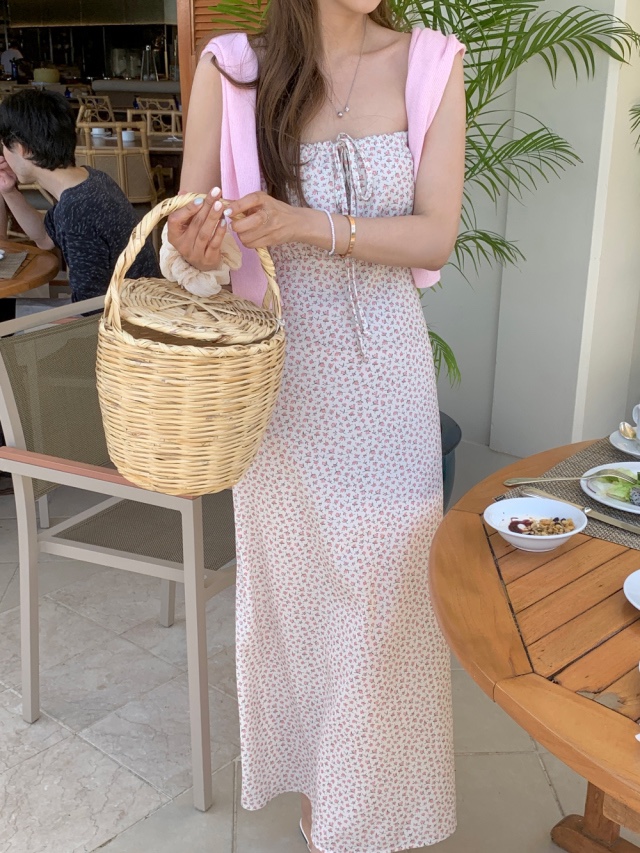 FRILL-T東大門代購女士新品熱賣推薦休閑時尚25春夏連衣裙超長FRILL-T連衣裙
