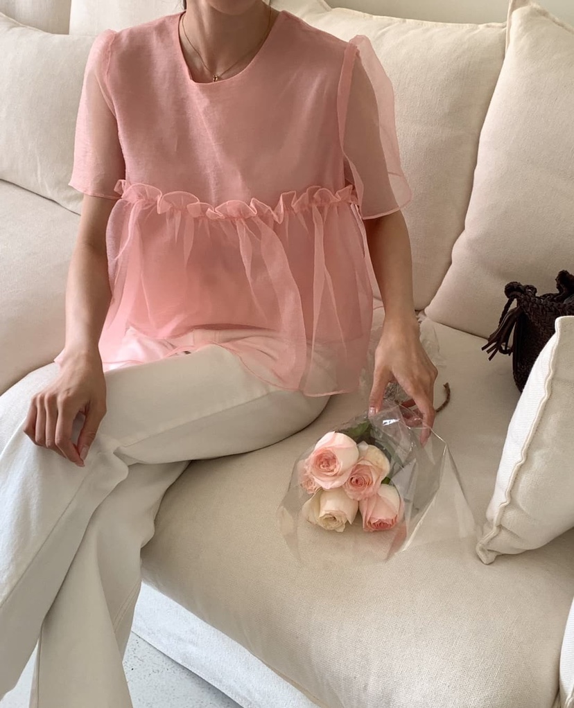 FRILL-T東大門實拍女士新品人氣25春夏熱賣推薦襯衫蕾絲衫FRILL-T襯衫/蕾絲衫