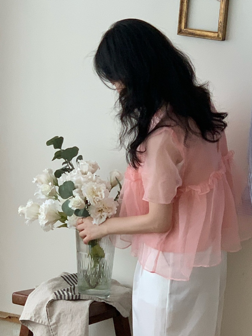 FRILL-T東大門實拍女士新品人氣25春夏熱賣推薦襯衫蕾絲衫FRILL-T襯衫/蕾絲衫