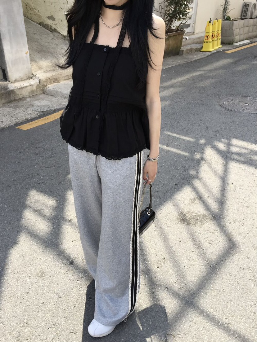 FRILL-T東大門代購女裝新款休閑推薦人氣熱賣吊帶背心含脖帶FRILL-T吊帶/背心