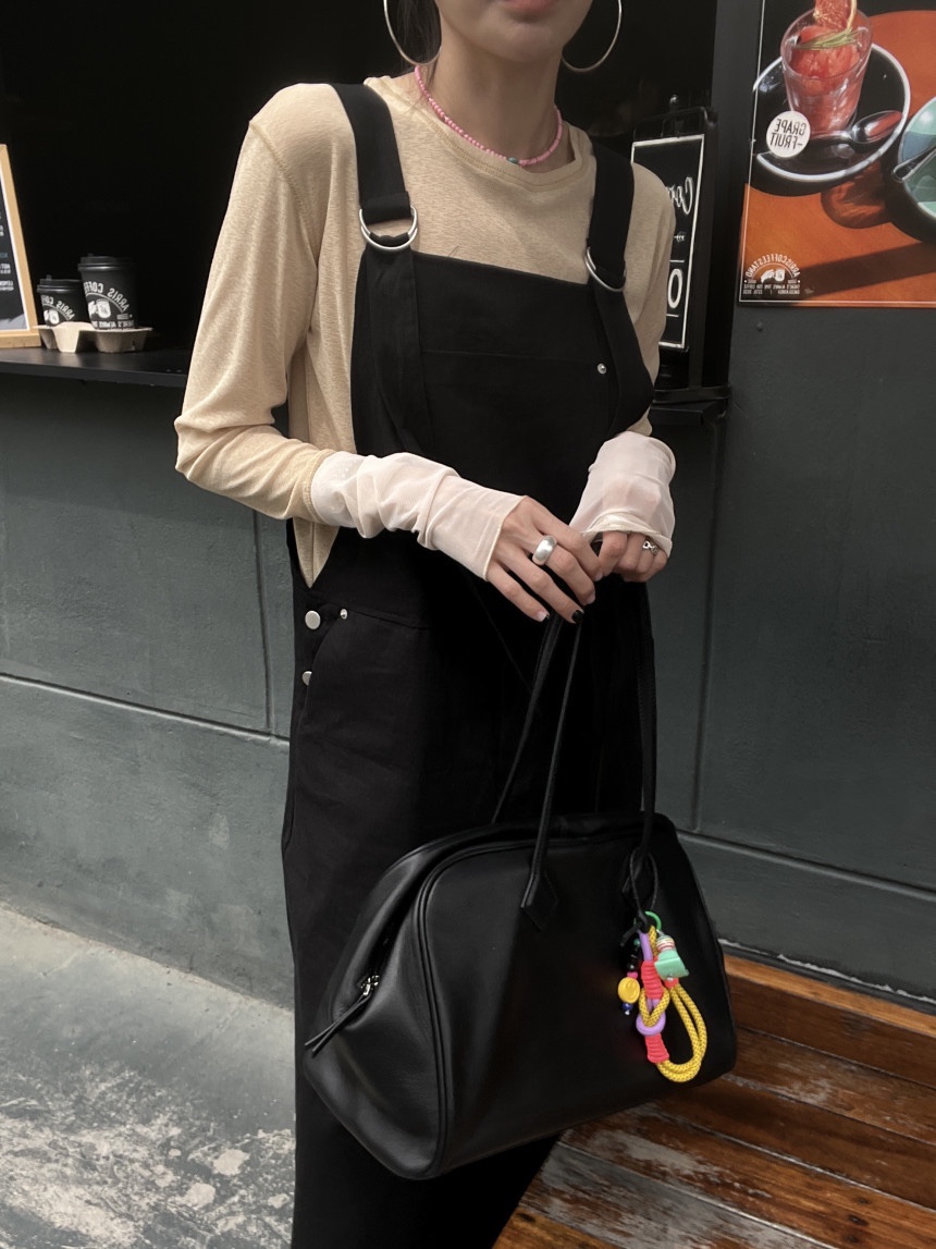 FRILL-T東大門實拍女士新款推薦人氣時尚真品25春夏背帶褲亞麻FRILL-T背帶褲