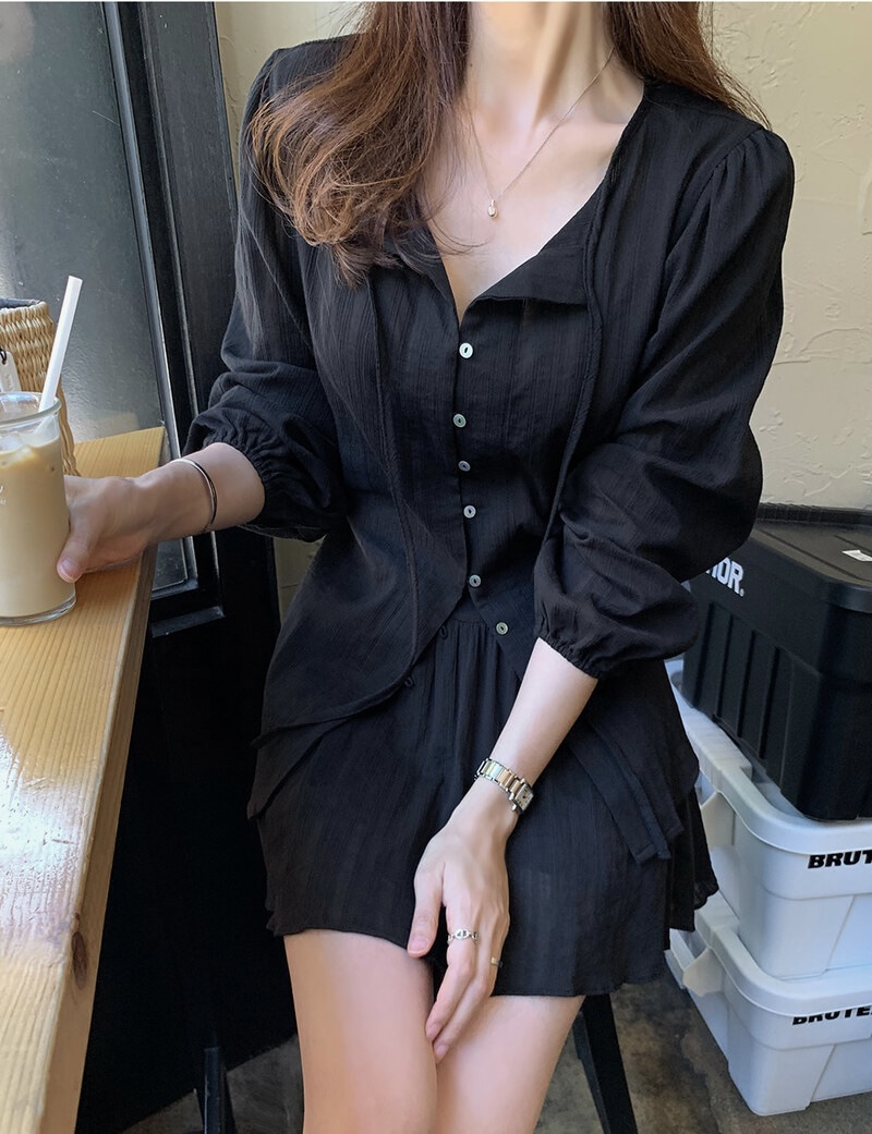 FRILL-T東大門直郵女裝新款推薦熱賣人氣25春夏襯衫蕾絲衫FRILL-T襯衫/蕾絲衫