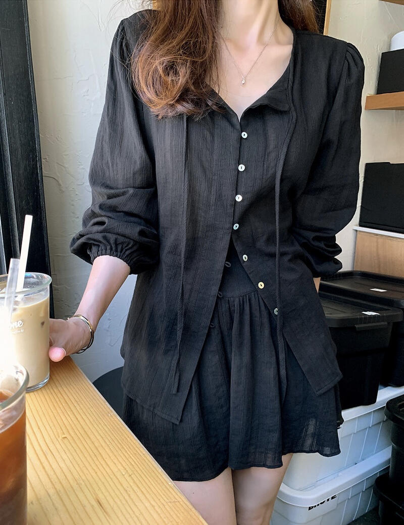 FRILL-T東大門直郵女裝新款推薦熱賣人氣25春夏襯衫蕾絲衫FRILL-T襯衫/蕾絲衫圖色2