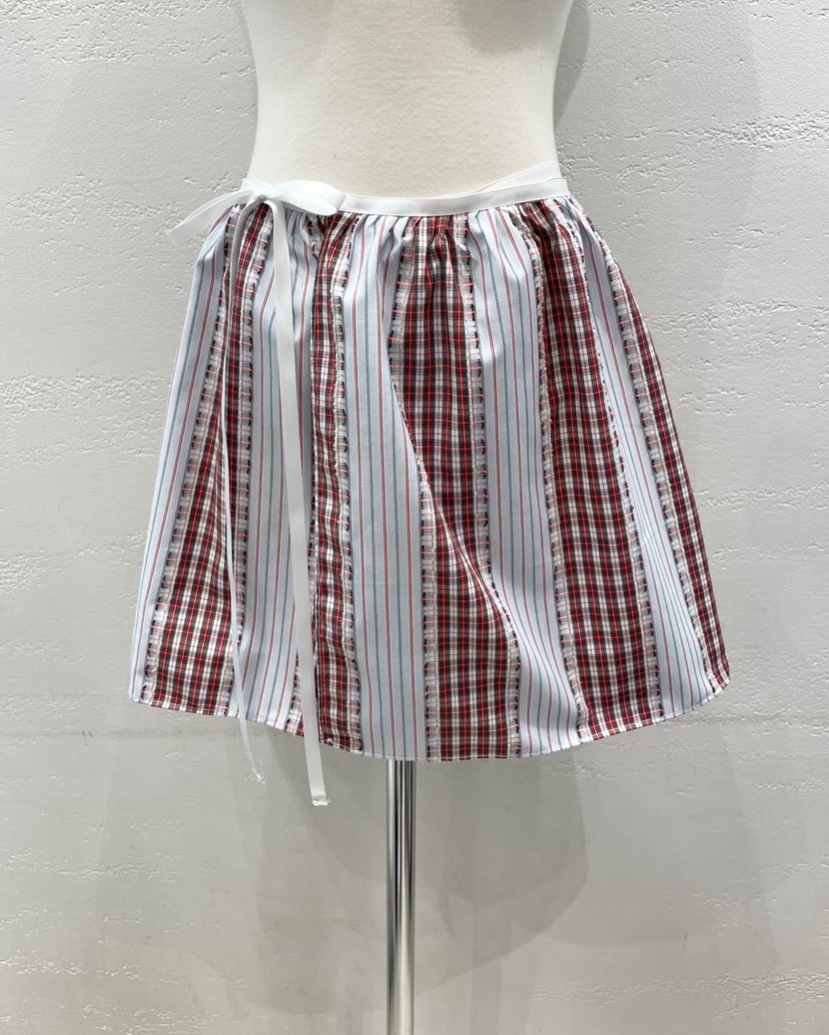 OEUF直郵韓國代購㊣女裝新品休閑推薦熱賣25春夏短裙格紋條紋OEUF短裙