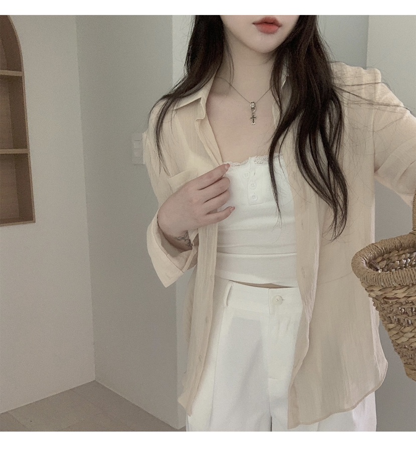 FRILL-T韓國直郵㊣東大門實拍女裝新品推薦人氣襯衫蕾絲衫FRILL-T襯衫/蕾絲衫