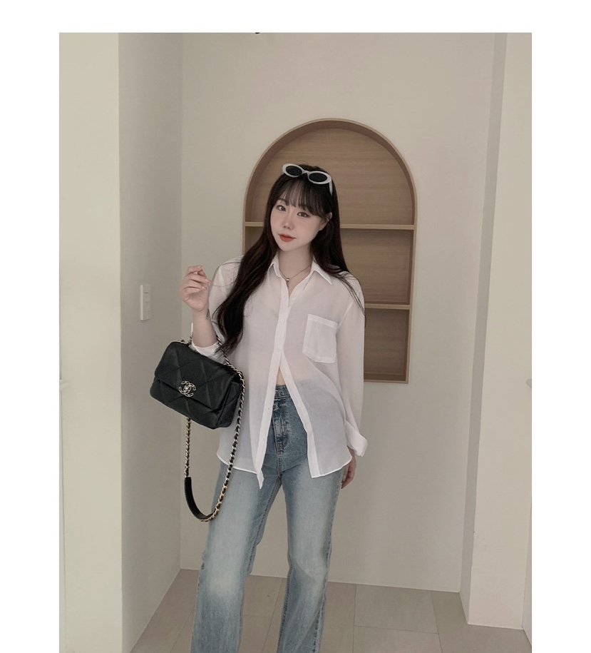 FRILL-T韓國直郵㊣東大門實拍女裝新品推薦人氣襯衫蕾絲衫FRILL-T襯衫/蕾絲衫