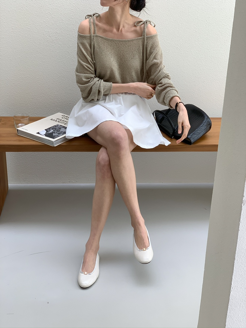 FRILL-T韓國直郵㊣女裝新款休閑時尚人氣推薦熱賣針織衫亞麻FRILL-T針織衫