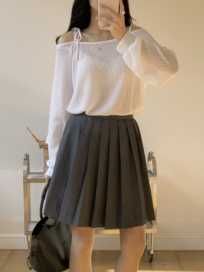 FRILL-T韓國直郵㊣女裝新款休閑時尚人氣推薦熱賣針織衫亞麻FRILL-T針織衫圖色2