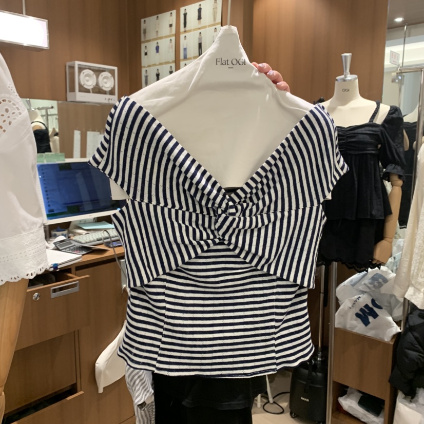 OGI韓國直郵㊣東大門實拍女裝新款熱賣25春夏推薦休閑時尚T恤FLat OGIT恤圖色2