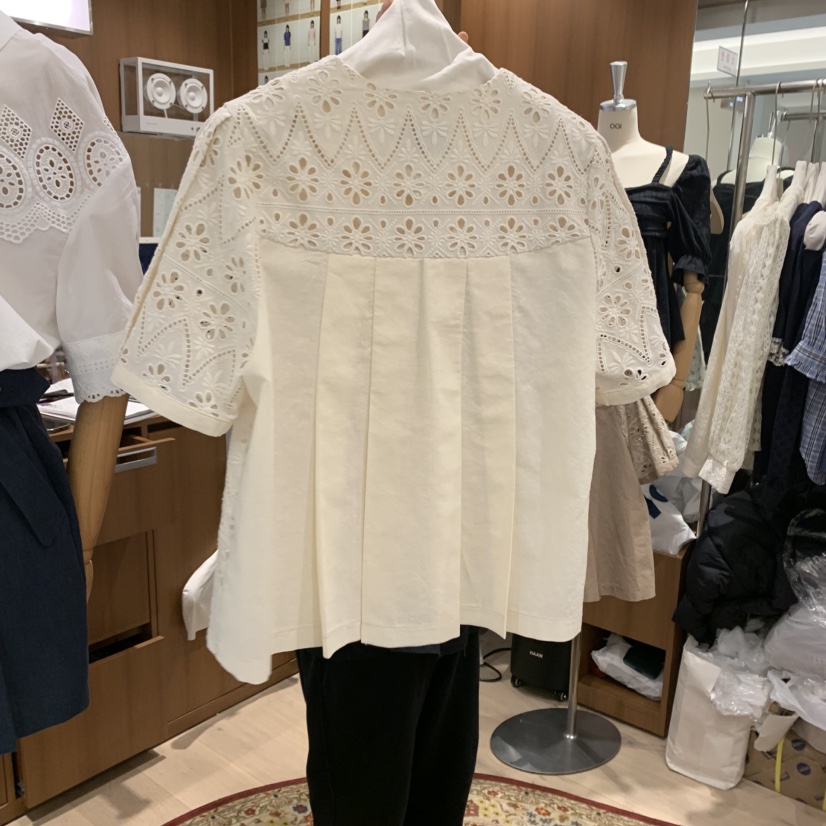 OGI直郵韓國代購㊣女裝新款時尚25春夏推薦熱賣人氣襯衫蕾絲衫FLat OGI襯衫/蕾絲衫