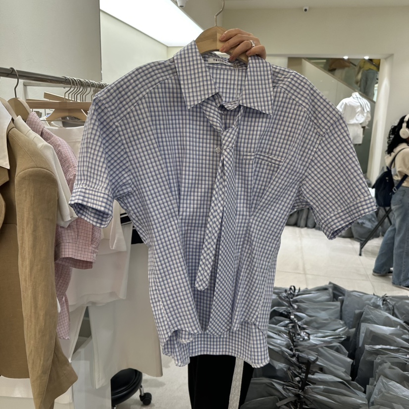 TOMGIRL直郵韓國代購㊣女裝新品時尚襯衫蕾絲衫含領帶蝴蝶結FEBRUARY 11襯衫/蕾絲衫圖色2