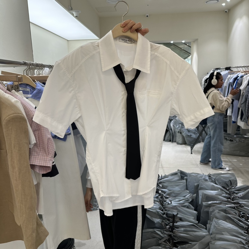 TOMGIRL直郵韓國代購㊣女裝新品時尚襯衫蕾絲衫含領帶蝴蝶結FEBRUARY 11襯衫/蕾絲衫圖色3