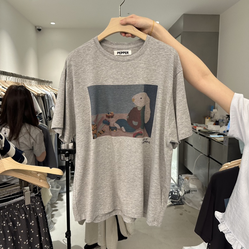 PEPPER-L直郵韓國代購㊣女裝新品時尚人氣熱賣25春夏推薦T恤PEPPERT恤圖色1