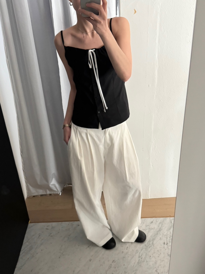 MINIMUZE直郵韓國代購㊣女裝新款推薦休閑人氣休閑褲亞麻紐扣MINIMUZE休閑褲