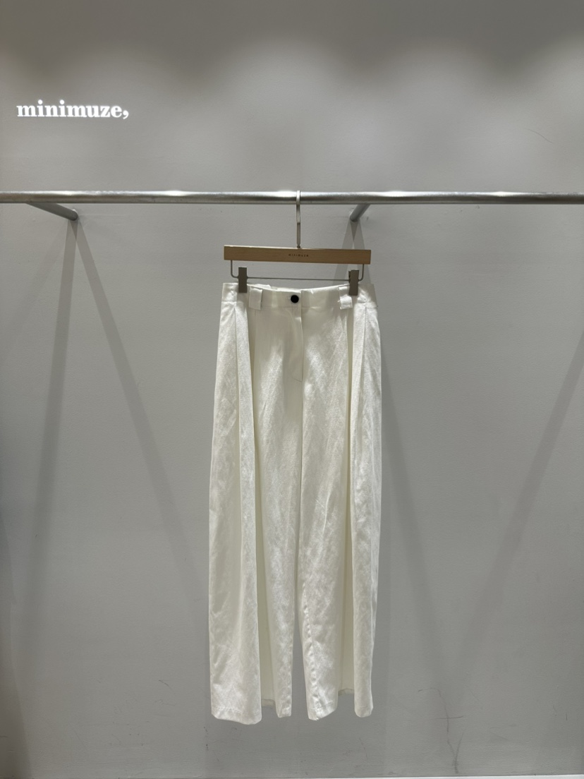 MINIMUZE直郵韓國代購㊣女裝新款推薦休閑人氣休閑褲亞麻紐扣MINIMUZE休閑褲