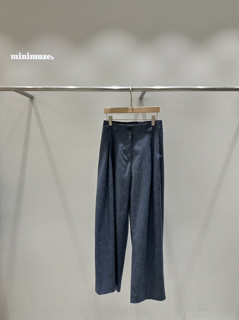 MINIMUZE直郵韓國代購㊣女裝新款推薦休閑人氣休閑褲亞麻紐扣MINIMUZE休閑褲圖色2