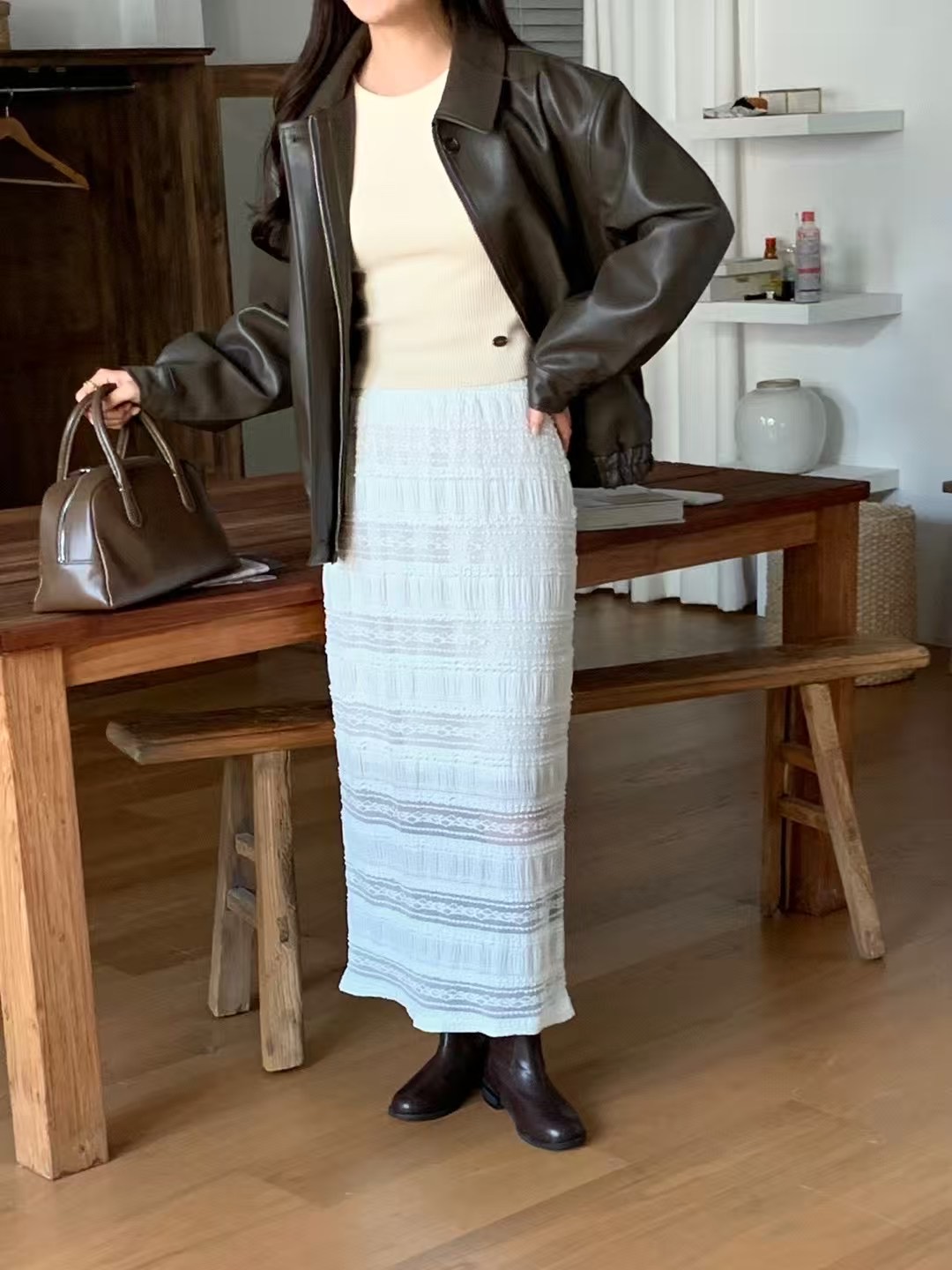 SOUFFLE韓國㊣直郵東大門代購女裝新品熱賣25春夏推薦休閑長裙SOUFFLE長裙