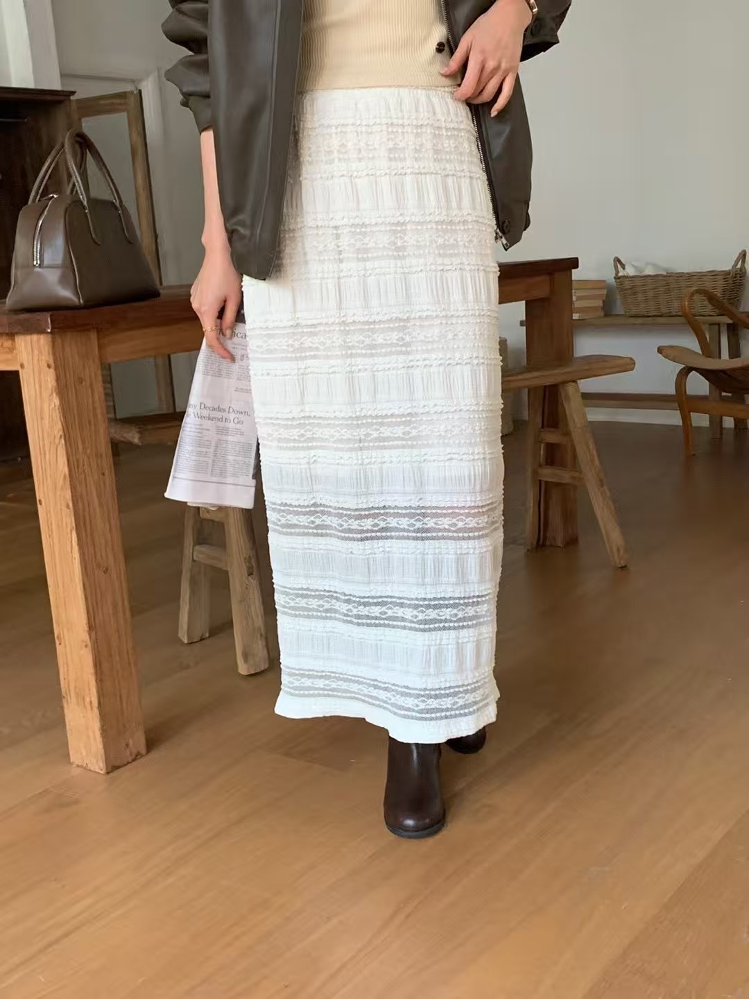 SOUFFLE韓國㊣直郵東大門代購女裝新品熱賣25春夏推薦休閑長裙SOUFFLE長裙