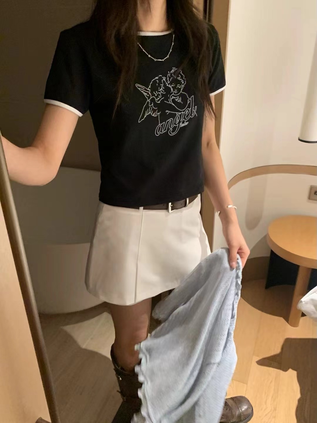 ONDA直郵韓國代購㊣女裝新款時尚熱賣推薦休閑25春夏人氣T恤ONDAT恤