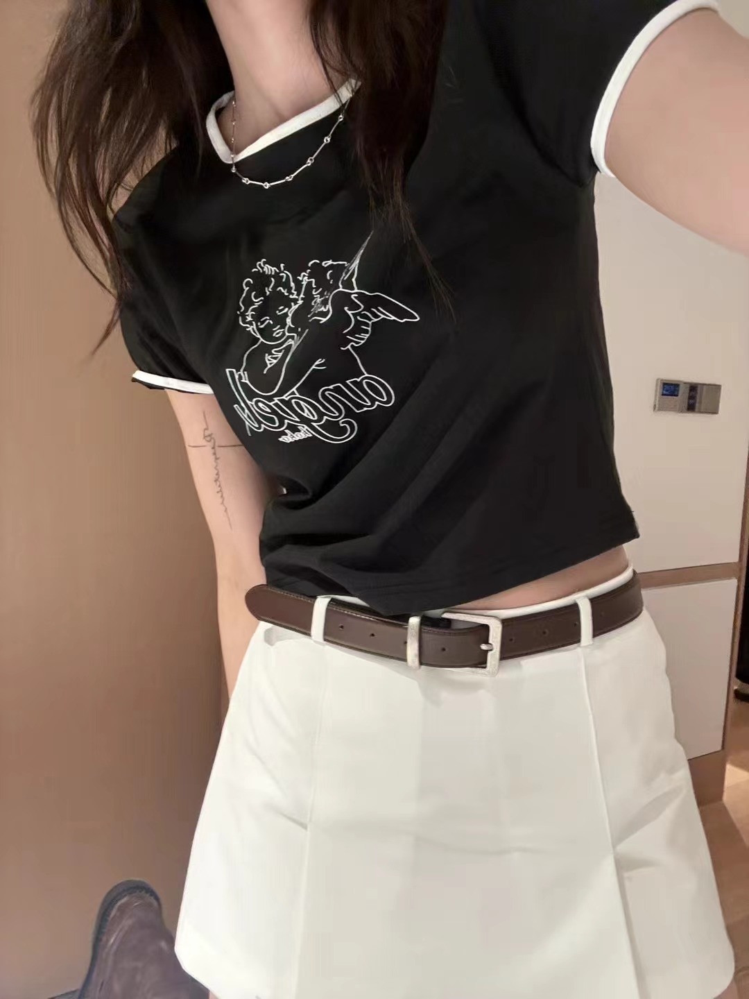 ONDA直郵韓國代購㊣女裝新款時尚熱賣推薦休閑25春夏人氣T恤ONDAT恤