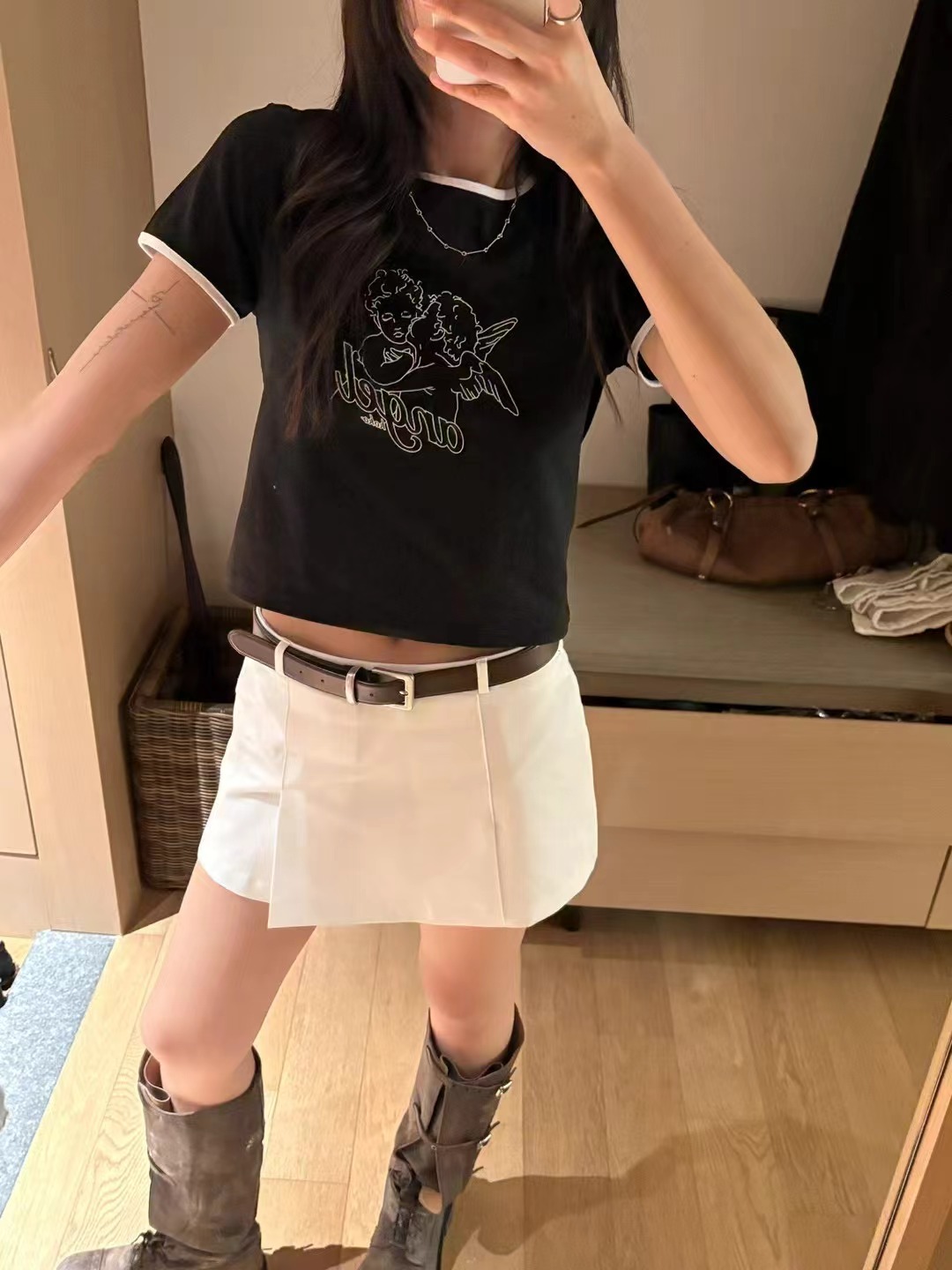 ONDA直郵韓國代購㊣女裝新款時尚熱賣推薦休閑25春夏人氣T恤ONDAT恤