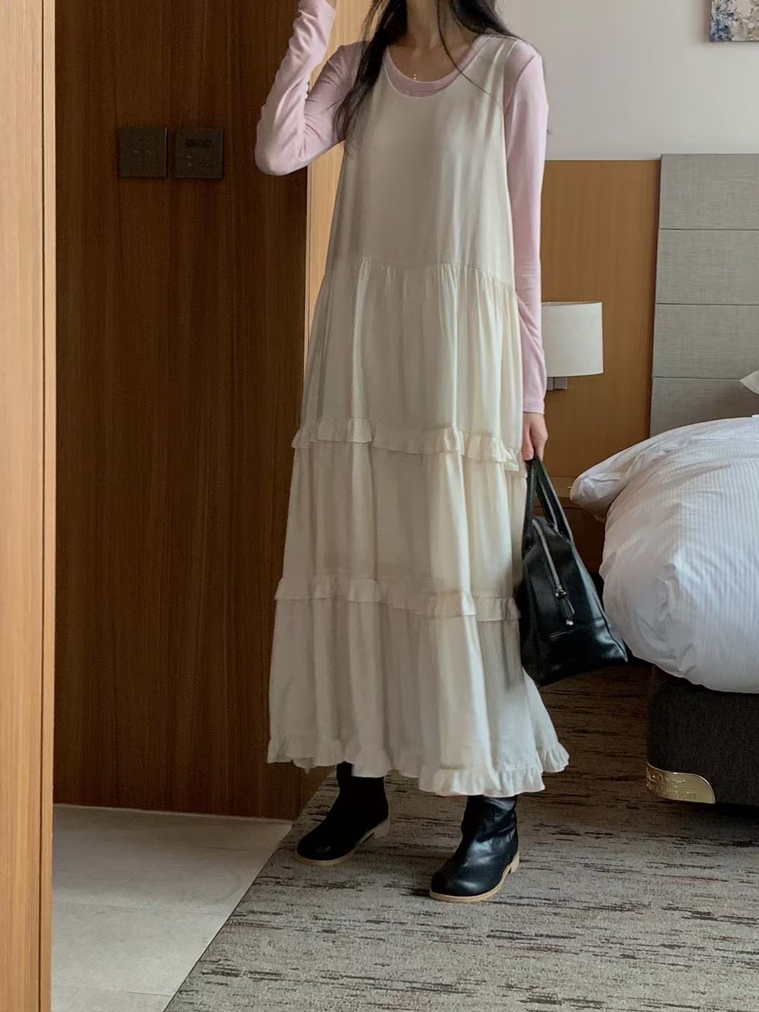 SOUFFLE直郵韓國代購㊣女裝新款休閑熱賣25春夏推薦連衣裙柔軟SOUFFLE連衣裙