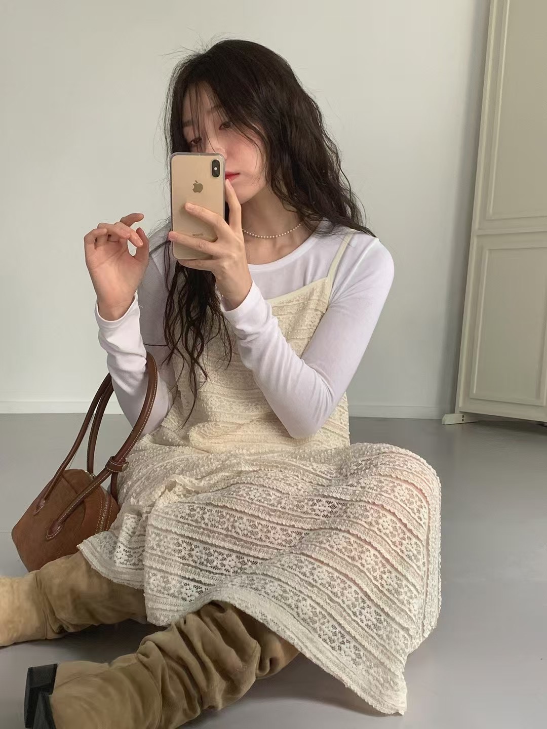SOUFFLE直郵韓國代購㊣女裝新款時尚推薦熱賣連衣裙復古蕾絲SOUFFLE連衣裙