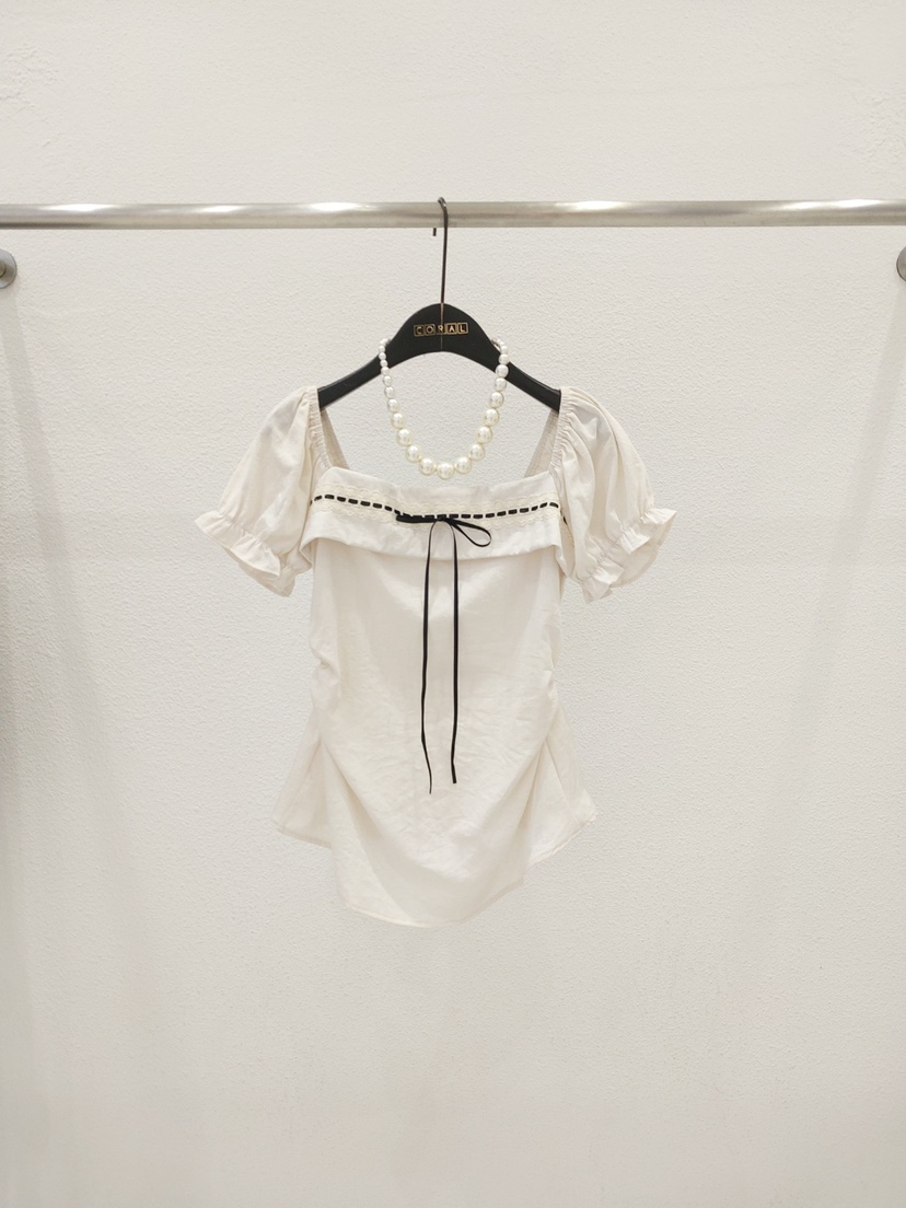 CORAL韓國直郵㊣女裝新品熱賣人氣休閑25春夏時尚襯衫蕾絲衫CORAL襯衫/蕾絲衫圖色2