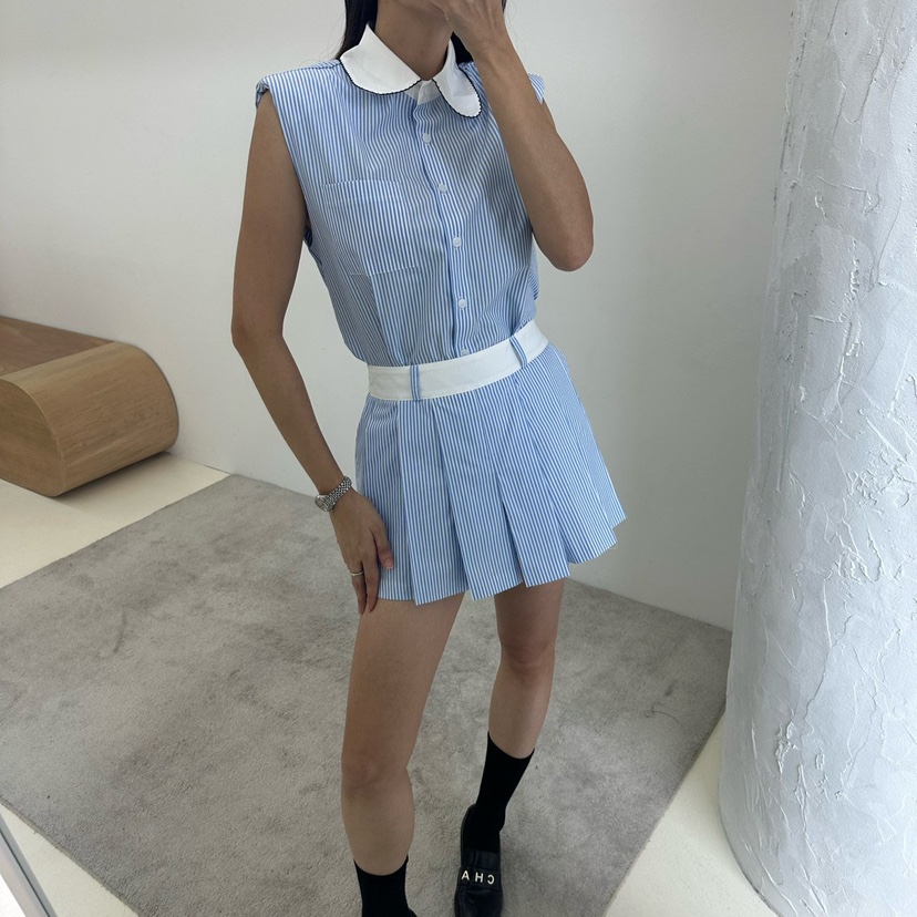 MABEL-Q韓國㊣直郵東大門代購女裝新款25春夏人氣馬甲刺繡SOUIT by mabel-Q馬甲
