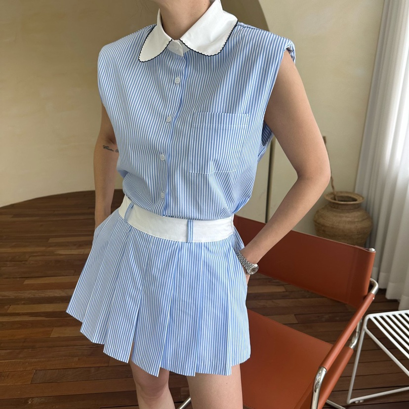 MABEL-Q韓國㊣直郵東大門代購女裝新款25春夏人氣馬甲刺繡SOUIT by mabel-Q馬甲