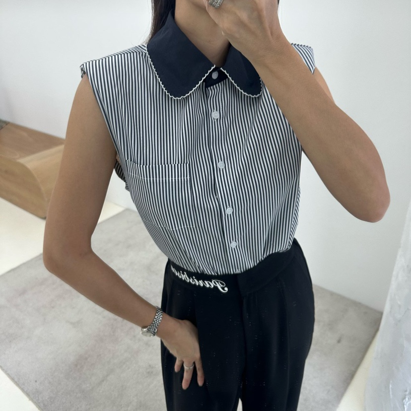 MABEL-Q韓國㊣直郵東大門代購女裝新款25春夏人氣馬甲刺繡SOUIT by mabel-Q馬甲