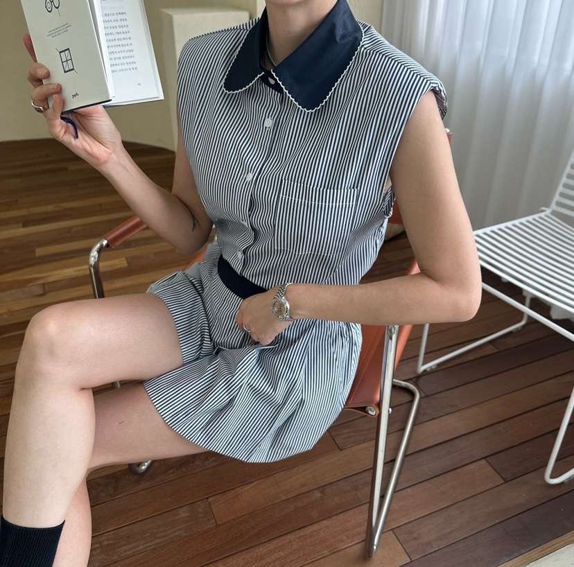 MABEL-Q韓國㊣直郵東大門代購女裝新款25春夏人氣馬甲刺繡SOUIT by mabel-Q馬甲