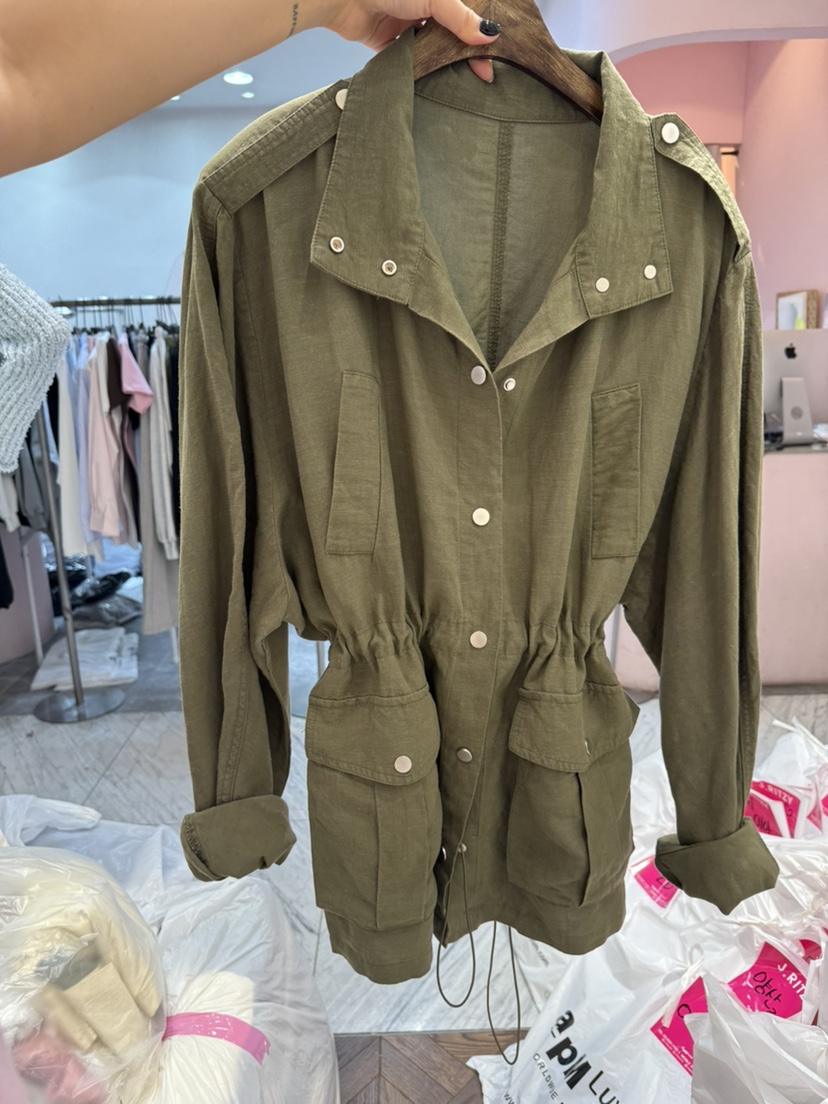 J.RITZY韓國㊣直郵東大門代購女裝新品時尚人氣休閑夾克亞麻J.RITZY夾克