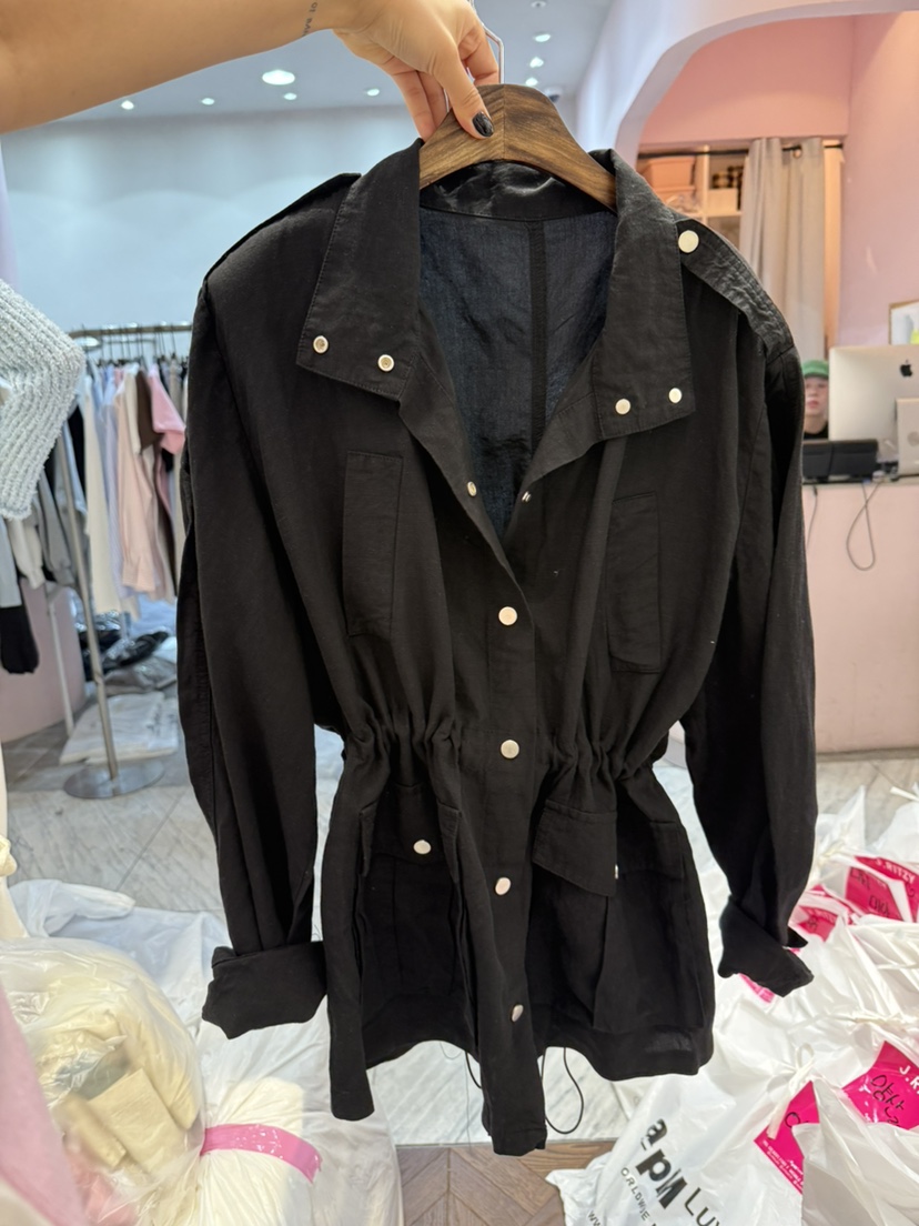 J.RITZY韓國㊣直郵東大門代購女裝新品時尚人氣休閑夾克亞麻J.RITZY夾克圖色2