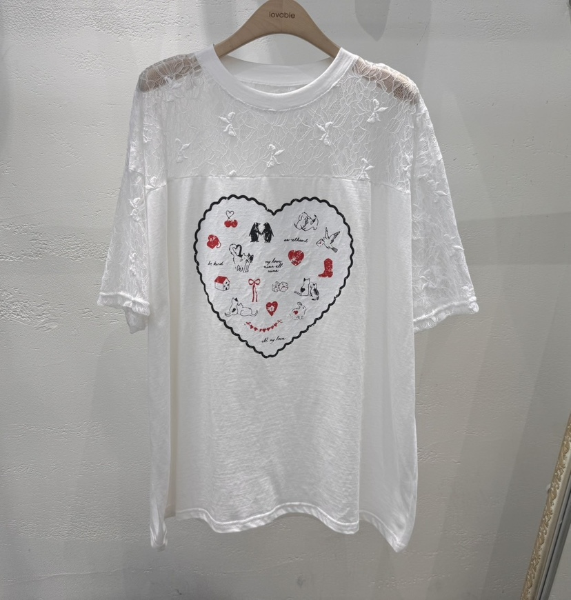 LOVABLE直郵韓國代購㊣女裝新品25春夏人氣休閑推薦熱賣T恤LOVABLET恤圖色2