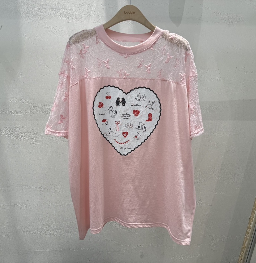 LOVABLE直郵韓國代購㊣女裝新品25春夏人氣休閑推薦熱賣T恤LOVABLET恤圖色3