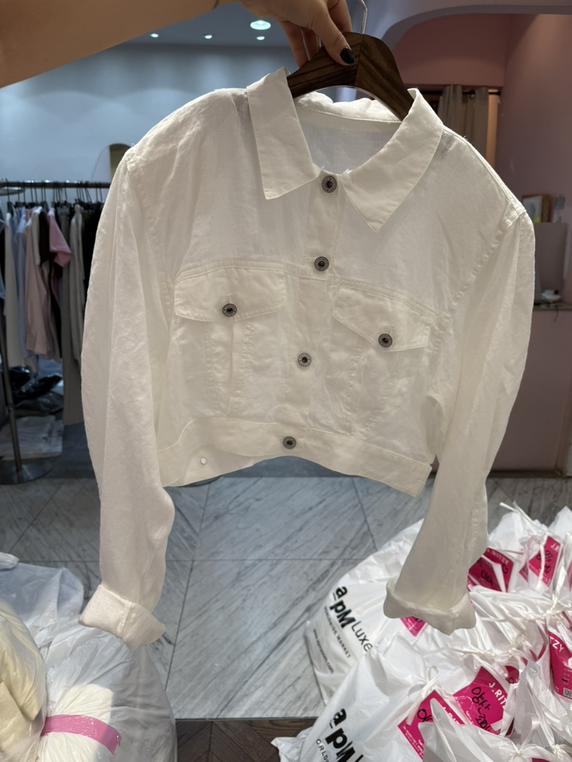 J.RITZY直郵韓國代購㊣女裝新品人氣休閑熱賣推薦夾克亞麻J.RITZY夾克