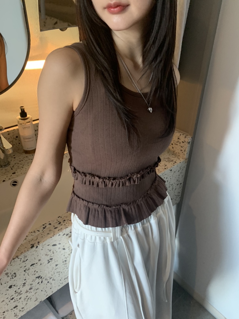 BADCALM直郵韓國代購㊣女裝新款熱賣推薦時尚25春夏吊帶背心BADCALM吊帶/背心