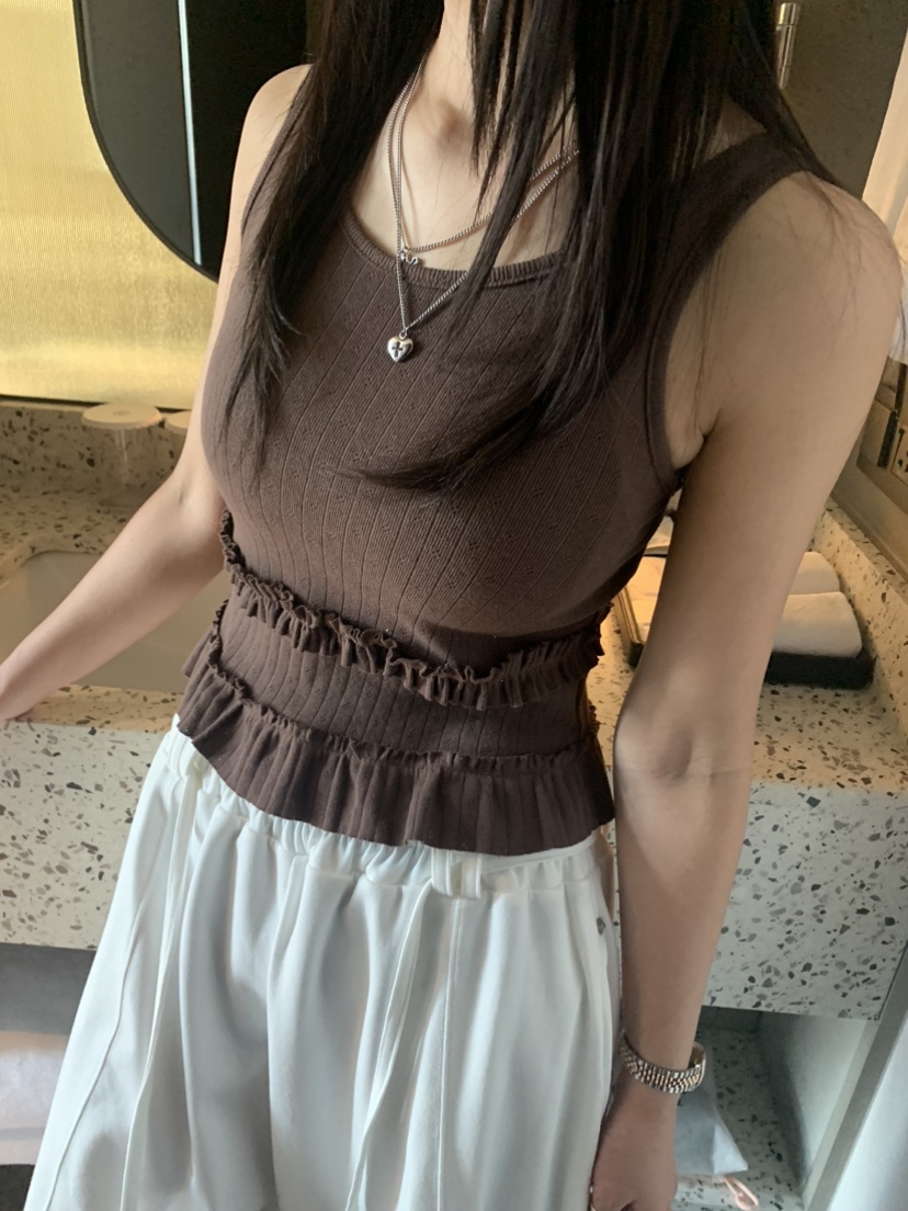 BADCALM直郵韓國代購㊣女裝新款熱賣推薦時尚25春夏吊帶背心BADCALM吊帶/背心圖色3